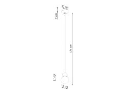 Lámparas colgantes Torch escandinavo de vidrio/madera - 1 fuentes luminosas 3000K - L.11 x A.124 cm - blanco/madera natural