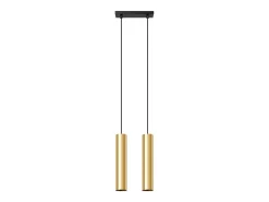 Lámparas colgantes Toris moderno de acero - 2 fuentes luminosas 4000K - L.30 x A.90 cm - brillo dorado