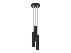 Lámparas colgantes Toris moderno de acero - 3 fuentes luminosas 4000K - L.20 x A.110 cm - negro