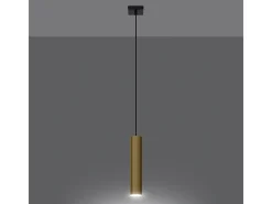 Lámparas colgantes Toris moderno de acero - 1 fuentes luminosas 4000K - L.8 x A.100 cm - brillo dorado