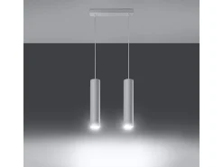 Lámparas colgantes Toris moderno de acero - 2 fuentes luminosas 4000K - L.30 x A.90 cm - blanco