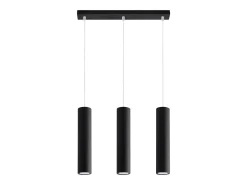 Lámparas colgantes Toris moderno de acero - 3 fuentes luminosas 4000K - L.45 x A.90 cm - negro