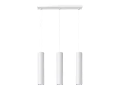 Lámparas colgantes Toris moderno de acero - 3 fuentes luminosas 4000K - L.45 x A.90 cm - blanco