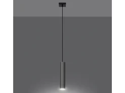 Lámparas colgantes Toris moderno de acero - 1 fuentes luminosas 4000K - L.8 x A.100 cm - cromo