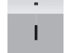 Lámparas colgantes Toris moderno de acero - 1 fuentes luminosas 3000K - L.8 x A.100 cm - negro