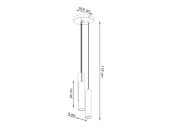 Lámparas colgantes Toris moderno de acero - 3 fuentes luminosas 3000K - L.20 x A.110 cm - negro
