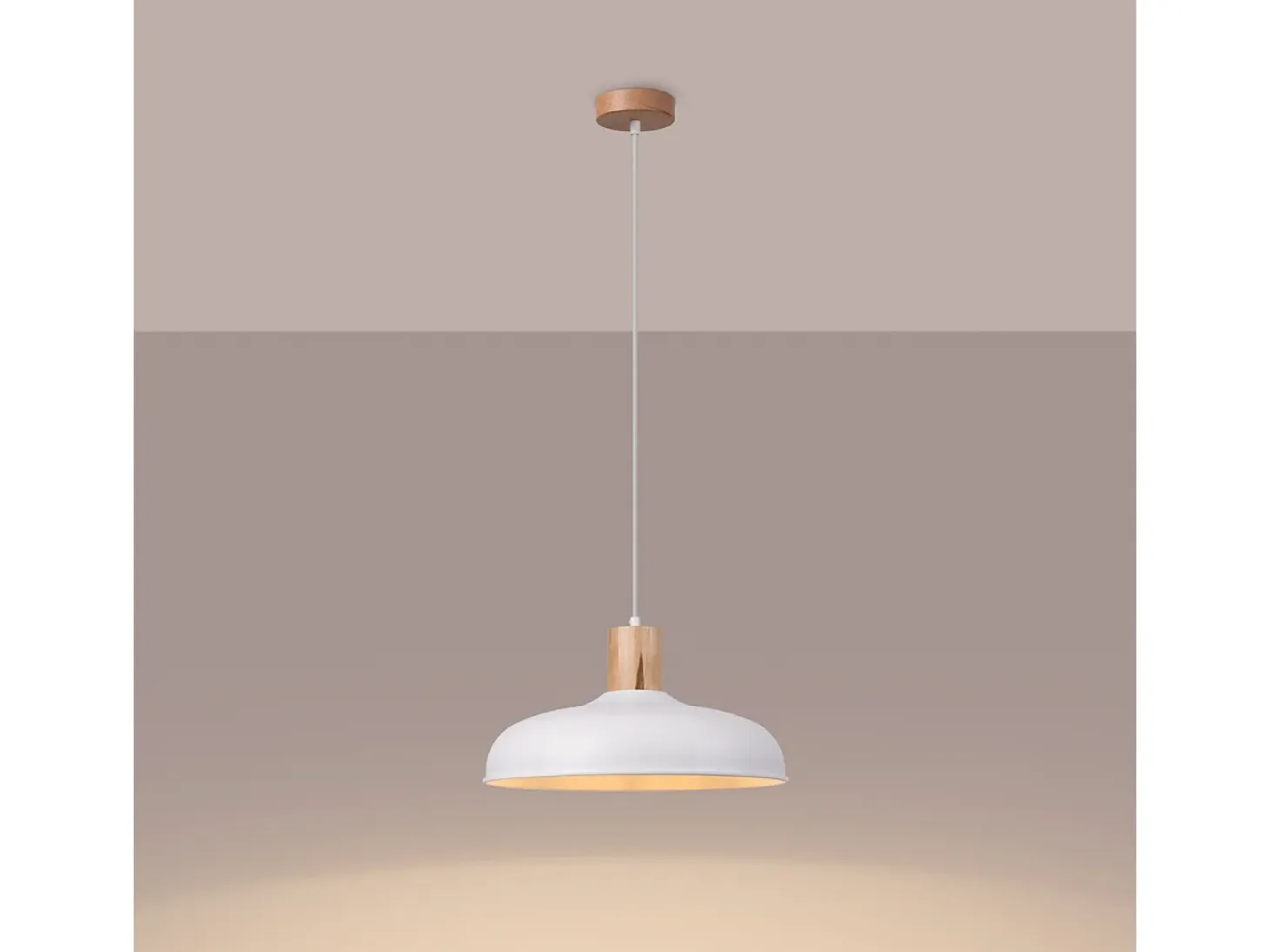 Lámparas colgantes Velture escandinavo de acero - 1 fuentes luminosas 4000K - L.38 x A.120 cm - blanco