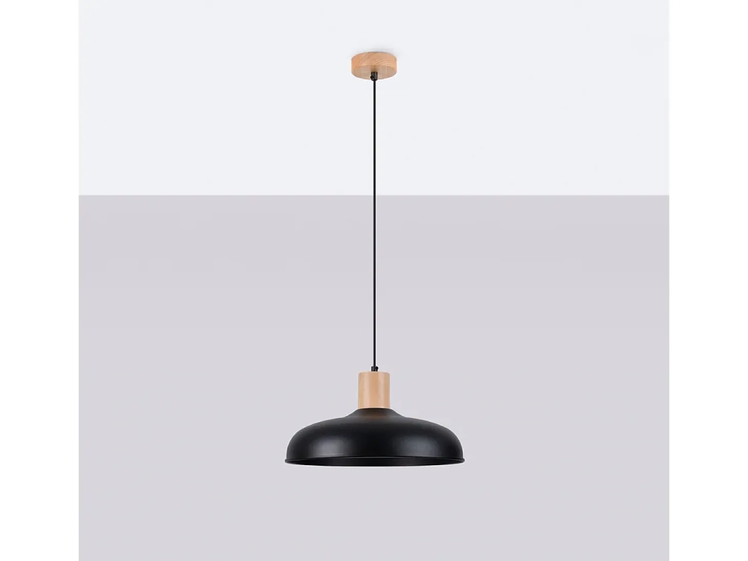 Lámparas colgantes Velture escandinavo de acero - 1 fuentes luminosas 3000K - L.38 x A.120 cm - negro