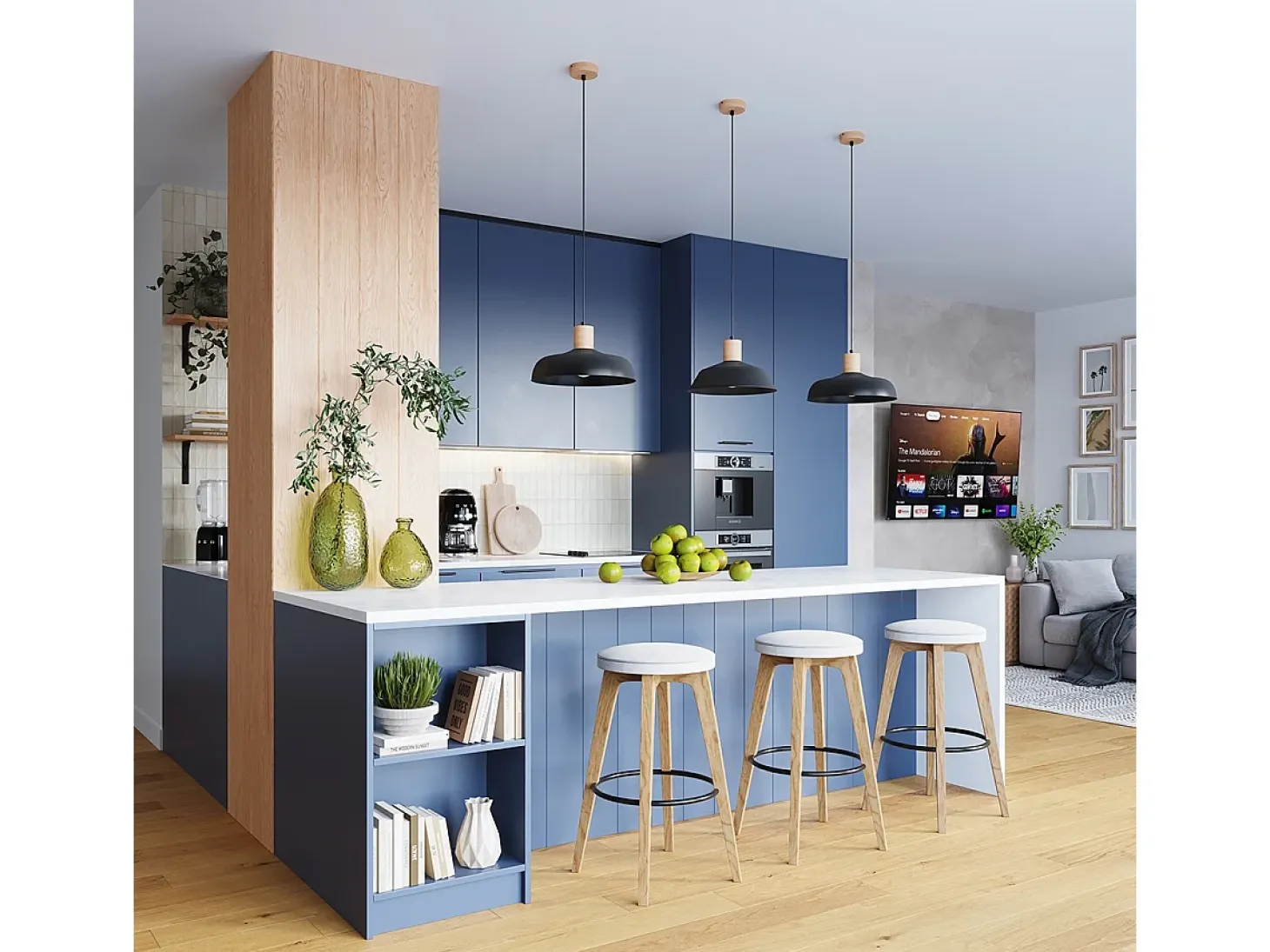 Lámparas colgantes Velture escandinavo de acero - 1 fuentes luminosas 4000K - L.38 x A.120 cm - negro