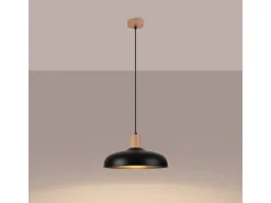 Lámparas colgantes Velture escandinavo de acero - 1 fuentes luminosas 4000K - L.38 x A.120 cm - negro