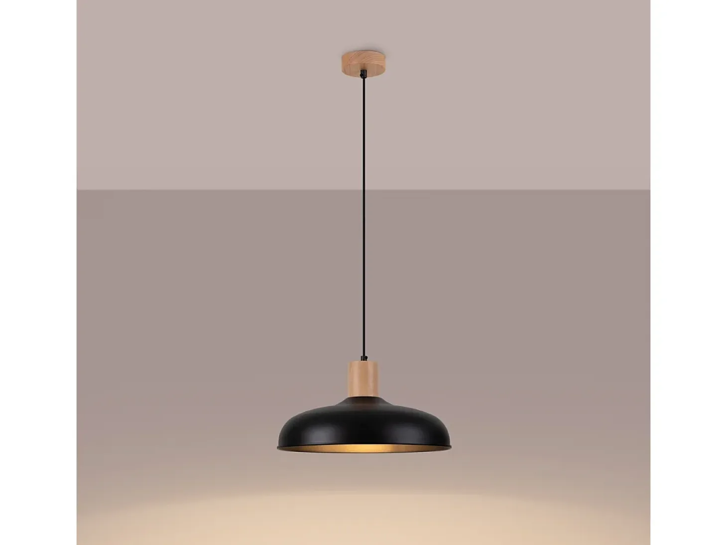 Lámparas colgantes Velture escandinavo de acero - 1 fuentes luminosas 4000K - L.38 x A.120 cm - negro