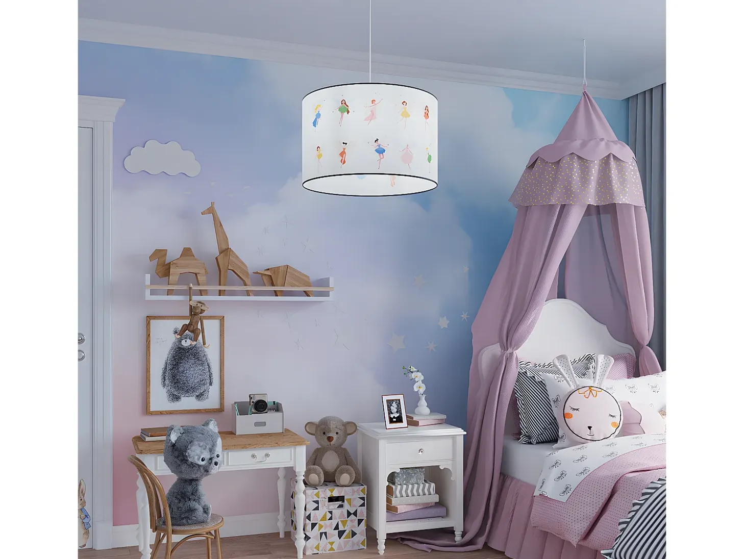 Lámparas Colgantes Wróżki Moderno De Cloruro De Polivinilo - 1 Fuentes Luminosas - L.30 X A.95 Cm - Multicolor