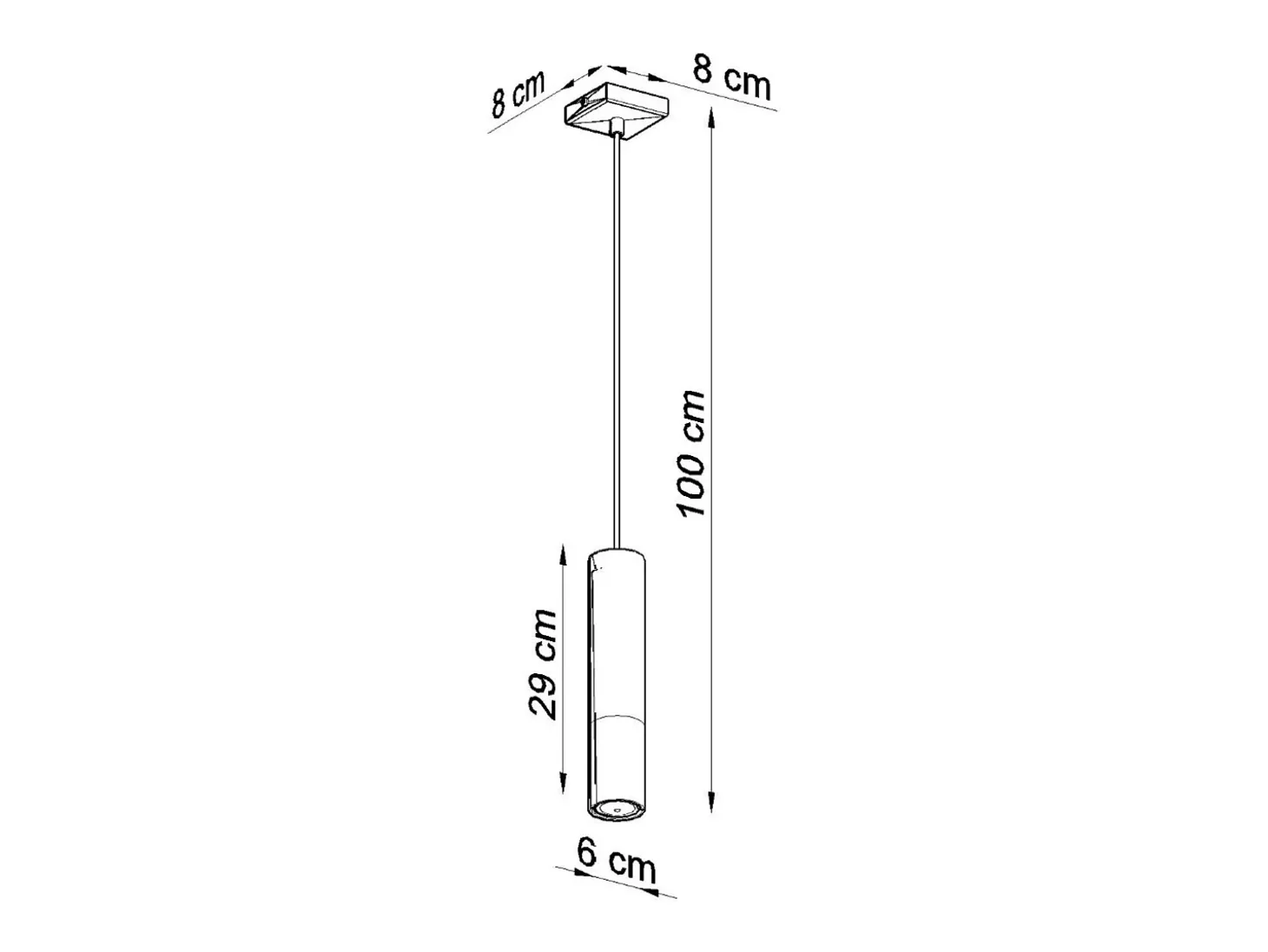 Lámparas colgantes Zarpex moderno de acero - 1 fuentes luminosas 4000K - L.8 x A.100 cm - negro/cromo