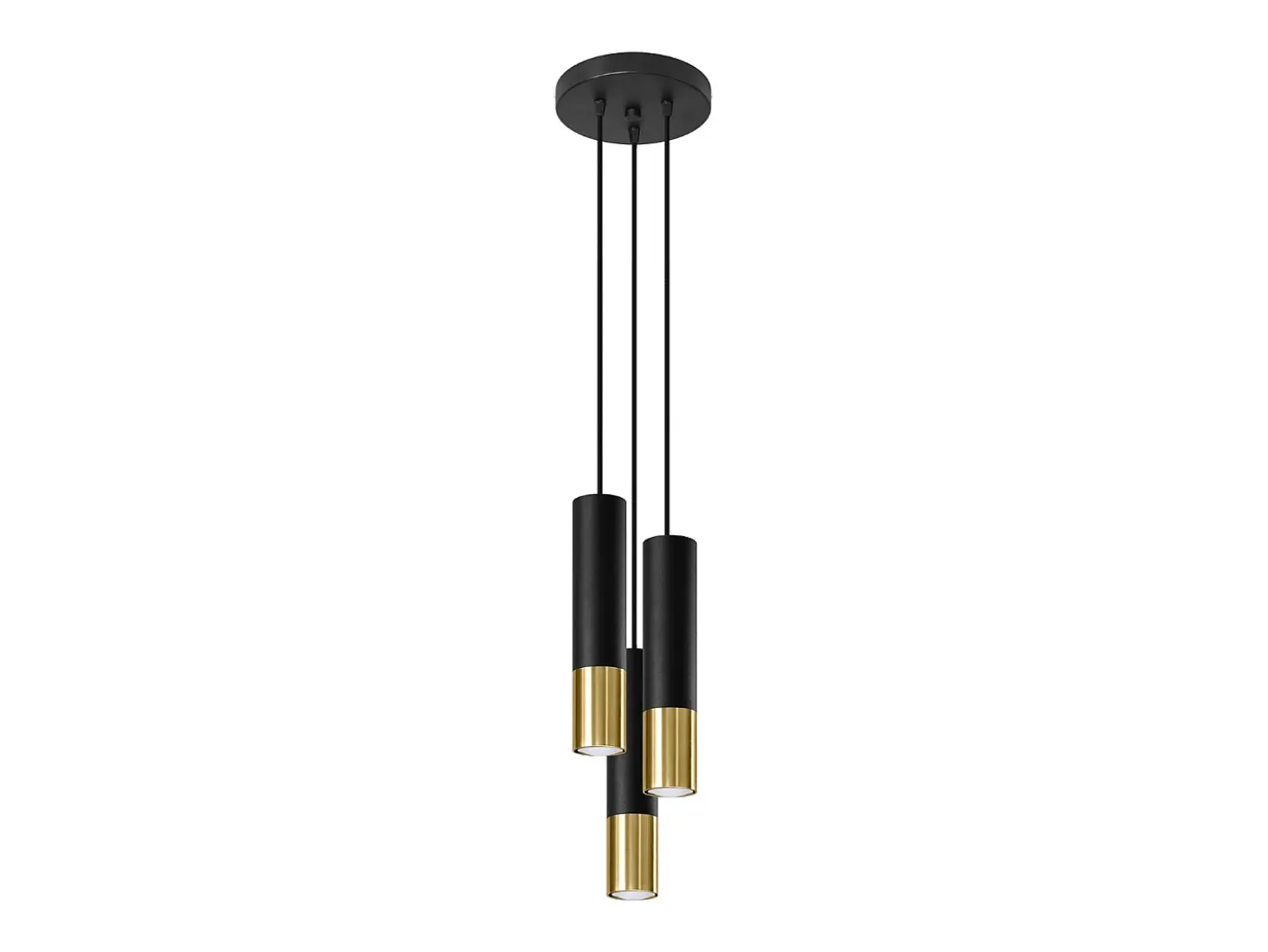 Lámparas colgantes Zarpex moderno de acero - 3 fuentes luminosas 3000K - L.20 x A.90 cm - oro negro