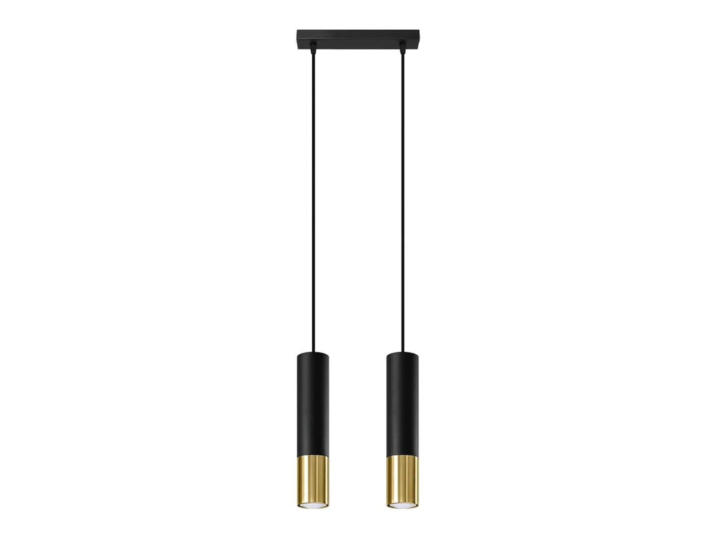 Lámparas colgantes Zarpex moderno de acero - 2 fuentes luminosas 4000K - L.30 x A.90 cm - oro negro