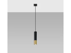 Lámparas colgantes Zarpex moderno de acero - 1 fuentes luminosas 3000K - L.8 x A.100 cm - oro negro