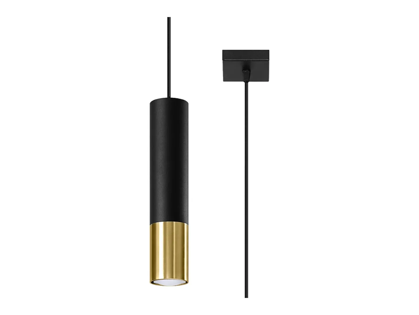 Lámparas colgantes Zarpex moderno de acero - 1 fuentes luminosas 4000K - L.8 x A.100 cm - oro negro