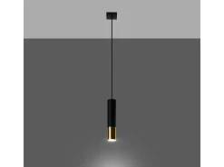 Lámparas colgantes Zarpex moderno de acero - 1 fuentes luminosas 4000K - L.8 x A.100 cm - oro negro