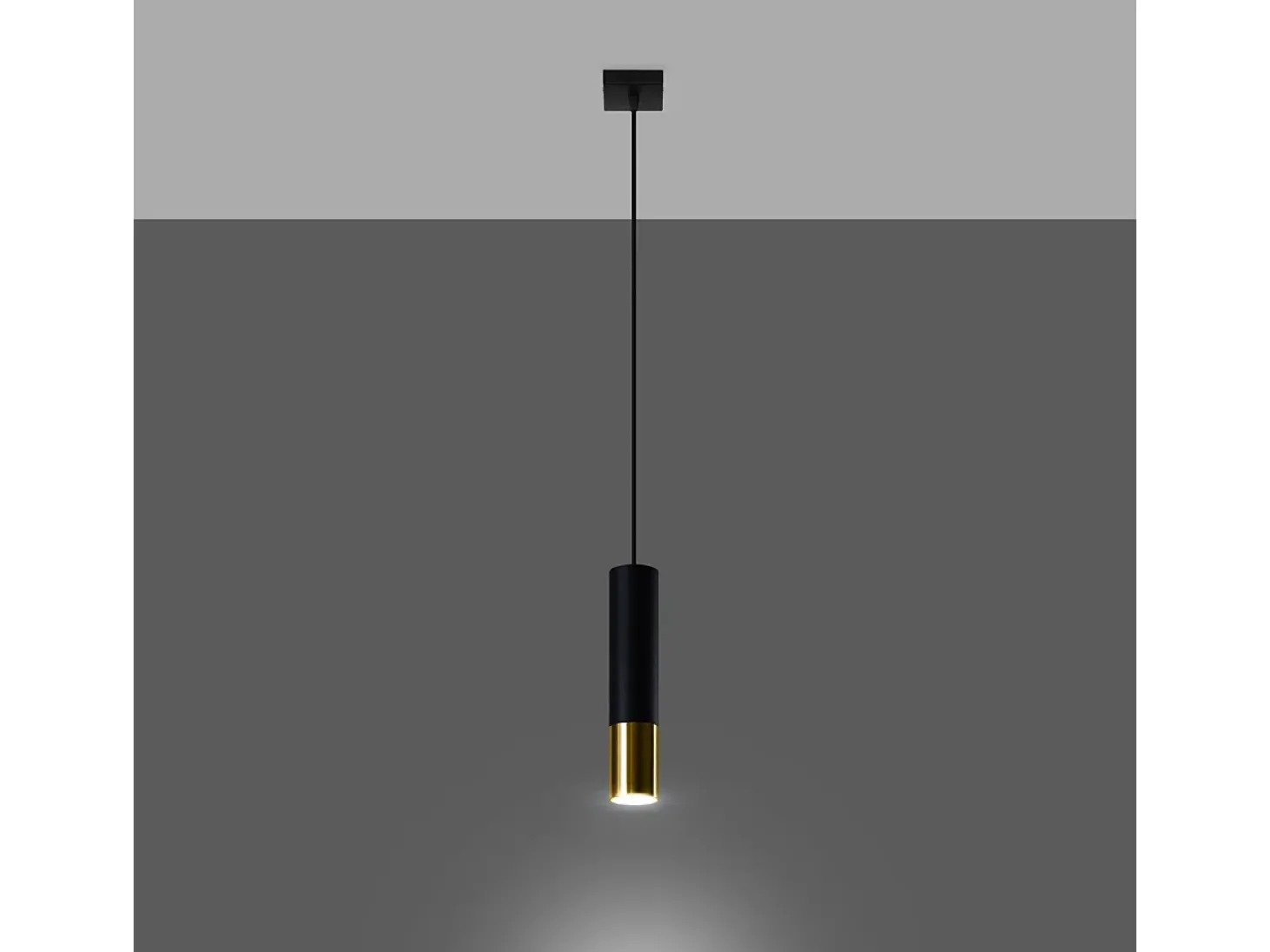 Lámparas colgantes Zarpex moderno de acero - 1 fuentes luminosas 4000K - L.8 x A.100 cm - oro negro