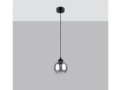 Lámparas colgantes Zelaro moderno de acero - 1 fuentes luminosas 3000K - L.15 x A.130 cm - negro