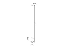 Lámparas colgantes Zelaro moderno de acero - 1 fuentes luminosas 3000K - L.15 x A.130 cm - negro