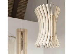 Lámparas colgantes Zenexia escandinavo de madera - 1 fuentes luminosas 3000K - L.21 x A.120 cm - madera natural