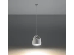 Lámparas colgantes Zenna moderno de cerámica - 1 fuentes luminosas 4000K - L.25 x A.126 cm - blanco