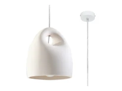 Lámparas colgantes Zenna moderno de cerámica - 1 fuentes luminosas 3000K - L.25 x A.126 cm - blanco
