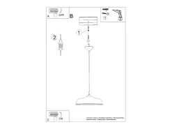 Lámparas colgantes Zinta escandinavo de acero - 1 fuentes luminosas 3000K - L.38 x A.74 cm - blanco