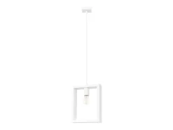 Lámparas colgantes Zodiara escandinavo de acero/madera - 1 fuentes luminosas 3000K - L.24 x A.133 cm - blanco