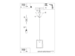 Lámparas colgantes Zodiara escandinavo de acero/madera - 1 fuentes luminosas 3000K - L.24 x A.133 cm - blanco