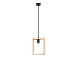 Lámparas colgantes Zodiara escandinavo de acero/madera - 1 fuentes luminosas 4000K - L.24 x A.133 cm - madera natural