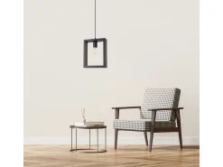 Lámparas colgantes Zodiara escandinavo de acero/madera - 1 fuentes luminosas 3000K - L.24 x A.133 cm - wengué