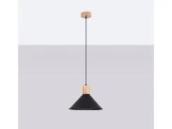 Lámparas colgantes Zorra escandinavo de acero - 1 fuentes luminosas 3000K - L.30 x A.120 cm - negro
