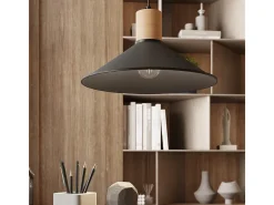 Lámparas colgantes Zorra escandinavo de acero - 1 fuentes luminosas 3000K - L.30 x A.120 cm - negro