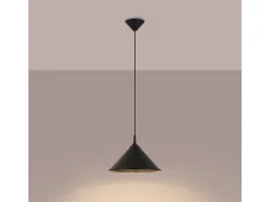 Lámparas Colgantes Zuma Escandinavo De Acero - 1 Fuentes Luminosas - L.30 X A.76 Cm - Negro