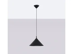 Lámparas Colgantes Zuma Escandinavo De Acero - 1 Fuentes Luminosas - L.30 X A.76 Cm - Negro