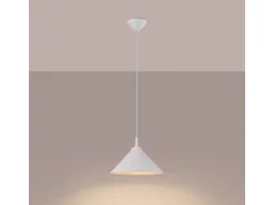 Lámparas Colgantes Zuma Escandinavo De Acero - 1 Fuentes Luminosas - L.30 X A.76 Cm - Blanco