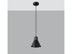 Lámparas colgantes Zylata moderno de acero - 1 fuentes luminosas 3000K - L.14 x A.120 cm - negro