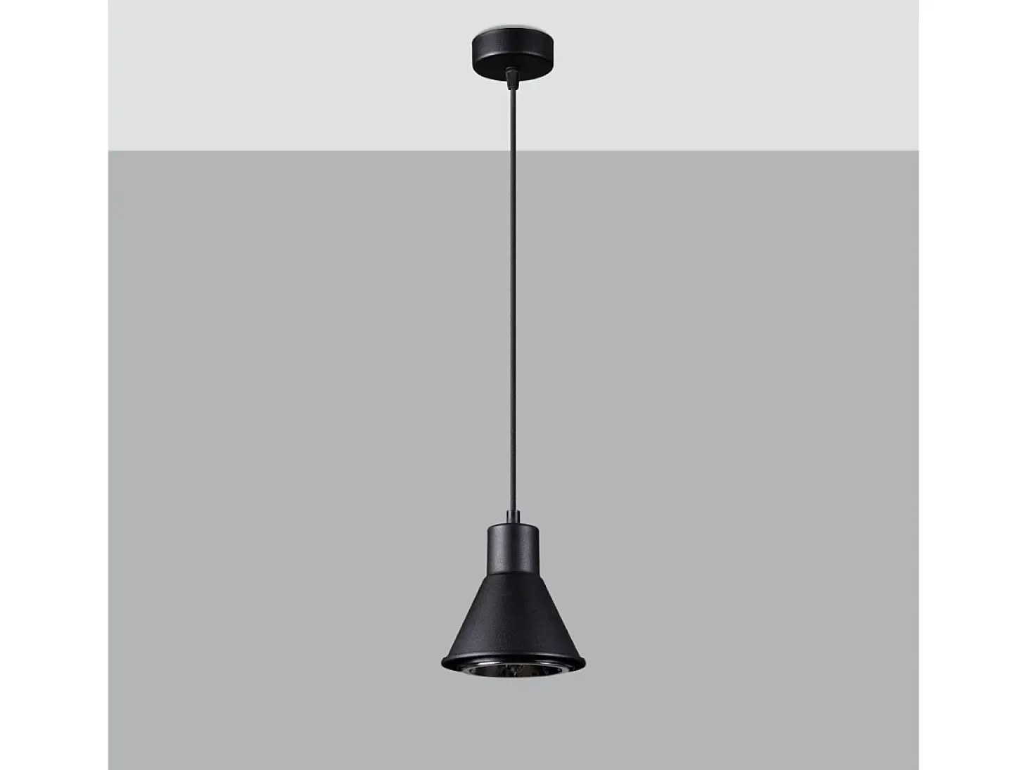 Lámparas colgantes Zylata moderno de acero - 1 fuentes luminosas 3000K - L.14 x A.120 cm - negro