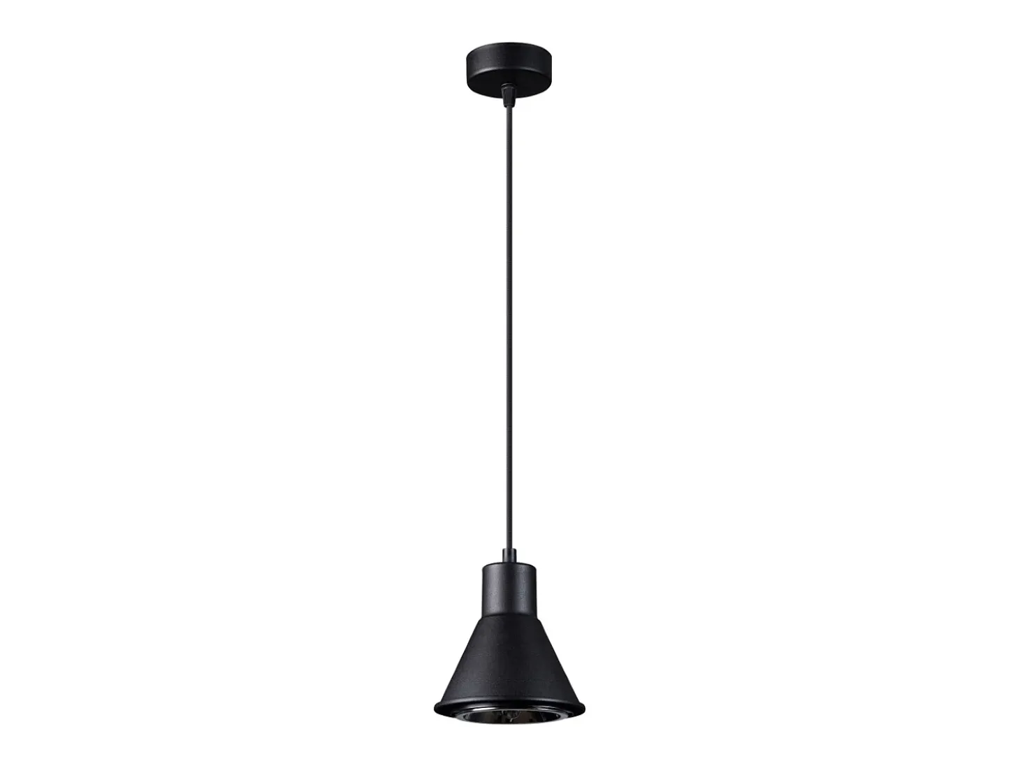 Lámparas colgantes Zylata moderno de acero - 1 fuentes luminosas 3000K - L.14 x A.120 cm - negro
