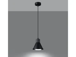 Lámparas colgantes Zylata moderno de acero - 1 fuentes luminosas 4000K - L.14 x A.120 cm - negro