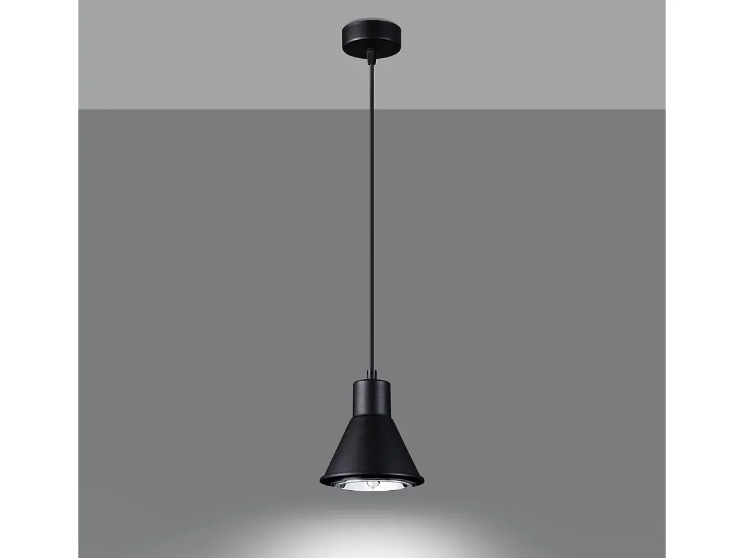 Lámparas colgantes Zylata moderno de acero - 1 fuentes luminosas 4000K - L.14 x A.120 cm - negro