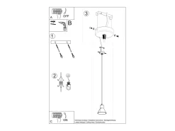 Lámparas colgantes Zylata moderno de acero - 1 fuentes luminosas 4000K - L.14 x A.120 cm - negro