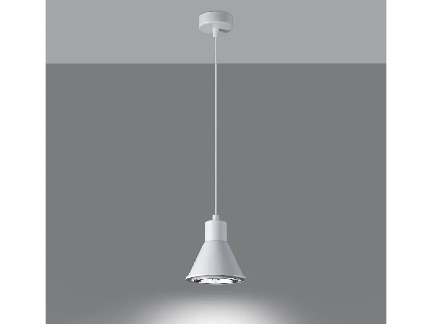 Lámparas colgantes Zylata moderno de acero - 1 fuentes luminosas 4000K - L.14 x A.120 cm - blanco