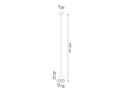Lámparas colgantes Zylata moderno de acero - 1 fuentes luminosas 4000K - L.14 x A.120 cm - blanco