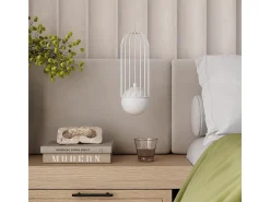 Lámparas colgantes Zynex moderno de acero - 1 fuentes luminosas 4000K - L.12 x A.115 cm - blanco