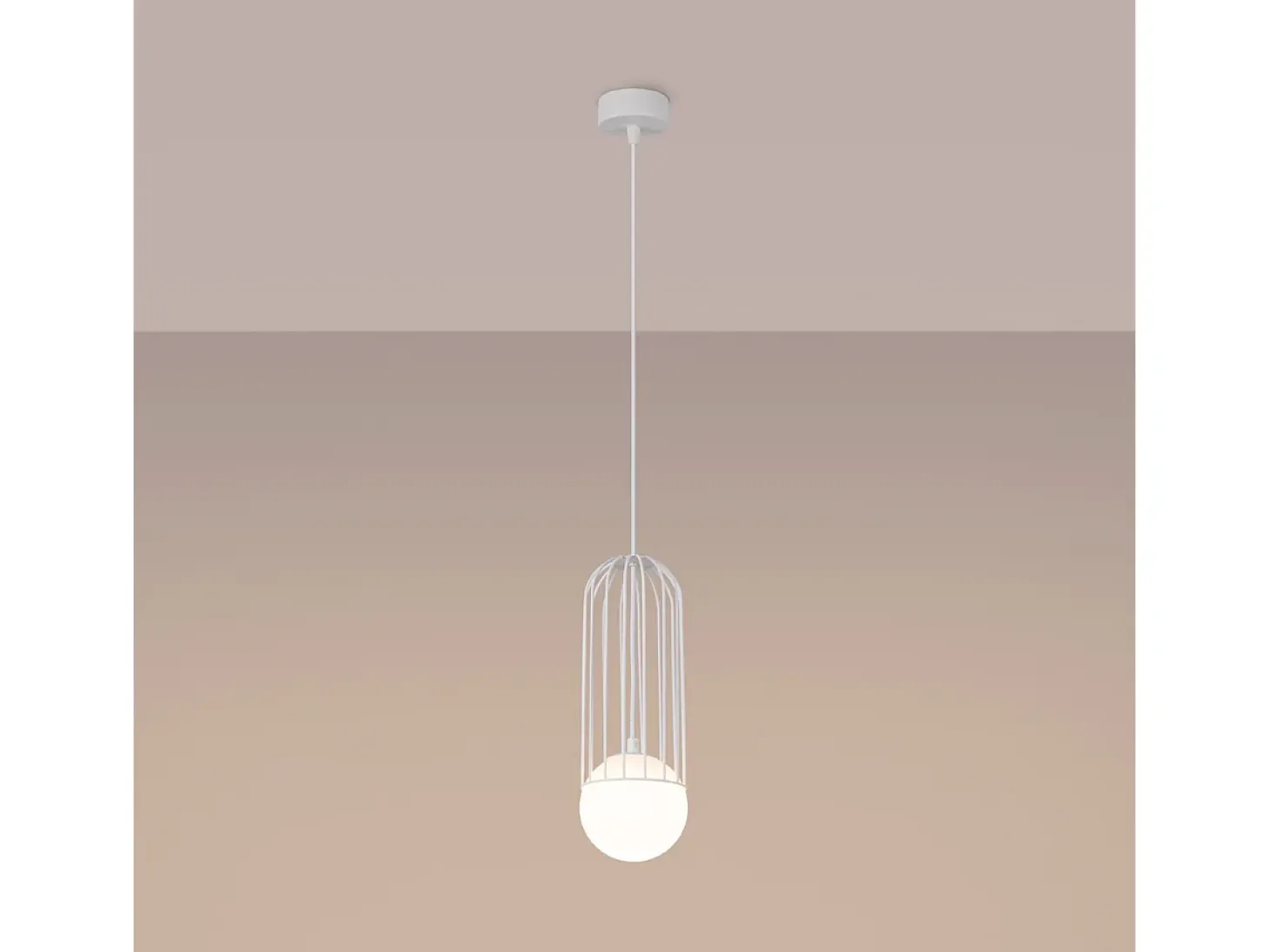 Lámparas colgantes Zynex moderno de acero - 1 fuentes luminosas 4000K - L.12 x A.115 cm - blanco