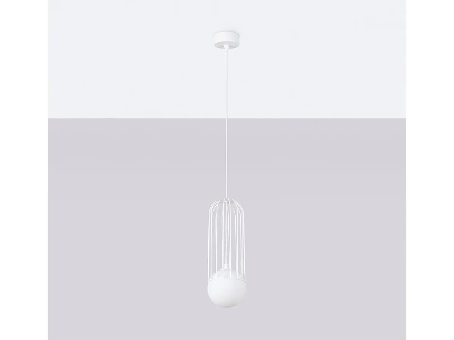 Lámparas colgantes Zynex moderno de acero - 1 fuentes luminosas 3000K - L.12 x A.115 cm - blanco