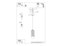 Lámparas colgantes Zynex moderno de acero - 1 fuentes luminosas 4000K - L.12 x A.115 cm - negro